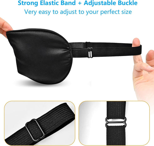 Silk Eye Mask Sleeping Blindfold for Nap, Adjustable Sleep Cover, Blackout Eye Shade for Travel