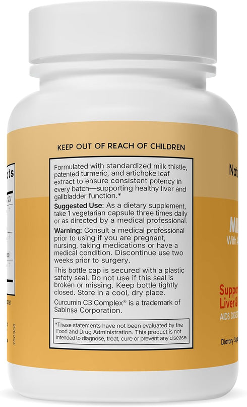 Natural Wellness Milk Thistle with Artichoke & Turmeric Advanced Liver Support Supplement for Detox, Regeneration