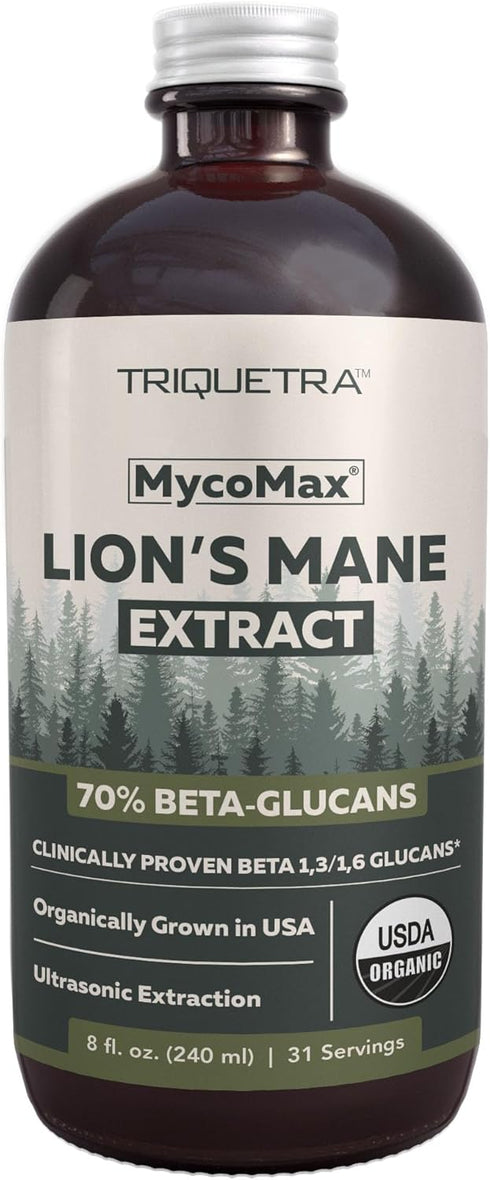 MycoMax Lions Mane Extract - 500 mg, 70% Beta Glucans, Max Potency Organic Supplement for Mental Clarity, Focus & Memory