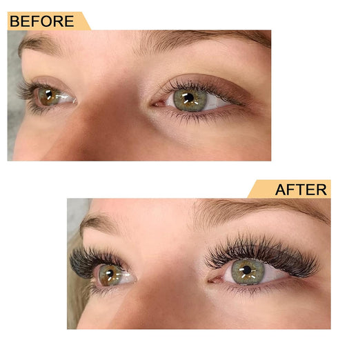 QUEWEL Premade Lash Fans, 3D Eyelash Extensions C/D Curl Pre Made Fans, 3D 0.10C MIX8-15