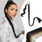 Long Braided Ponytail Extension - Dark Brown Straight Wrap Around Braid for Women Daily Wear (30 inch)
