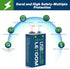 letoom 9V 1000mAh, Set (8 Pack) USB Rechargeable Lithium Batteries, for Smoke Detectors, Alarms, Toys, Flashlights