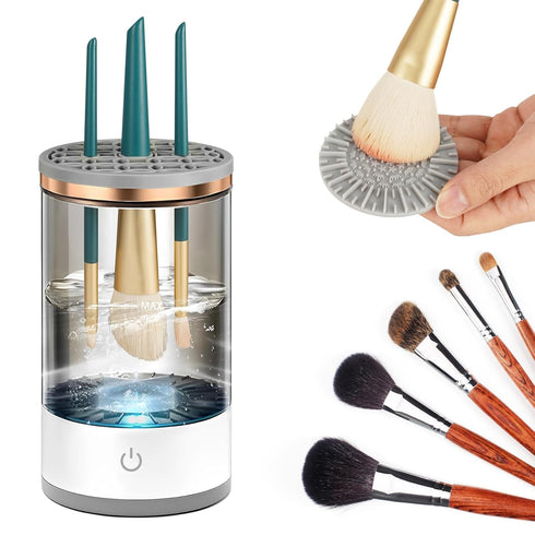 Electric Makeup Brush Cleaner Machine, Fast Automatic Spinning Tool for All Size Brushes, Great Gift