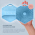 Silicone Body Scrubber - Exfoliating Bath Brush and Skin Cleanser, Shower Sponge for Gentle Body Scrub - Blue
