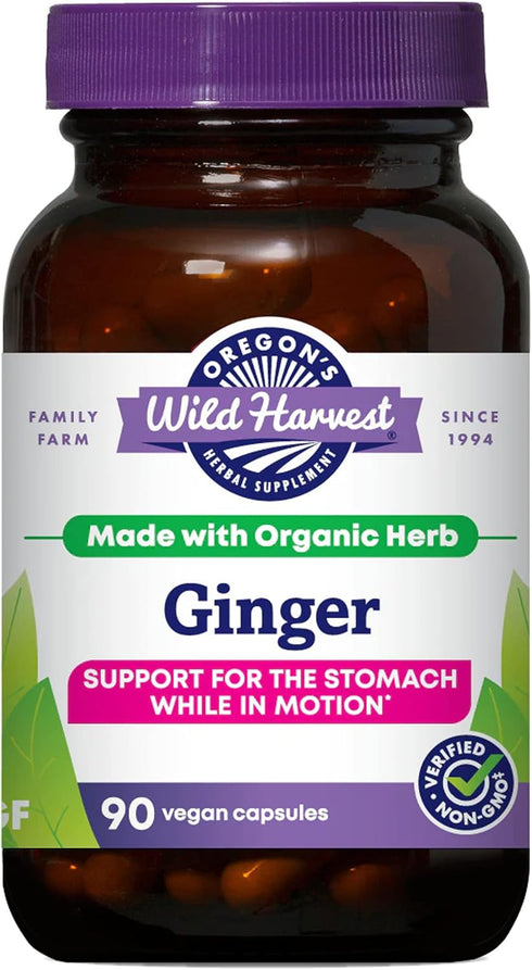 Oregon's Wild Harvest Certified Organic Ginger Capsules, 1000 mg, 90 Count