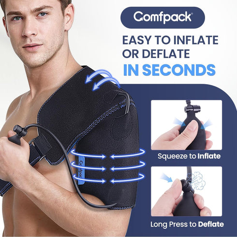 Shoulder Ice Pack with Compression for Rotator Cuff, Reusable Gel Wrap for Pain Relief and Swelling