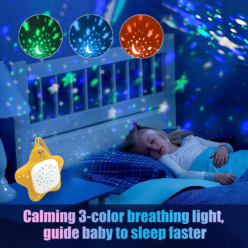 Portable White Noise Machine for Baby | Sleep Aid Music Lullaby Sound Machine with Star Projector for Nursery, Home