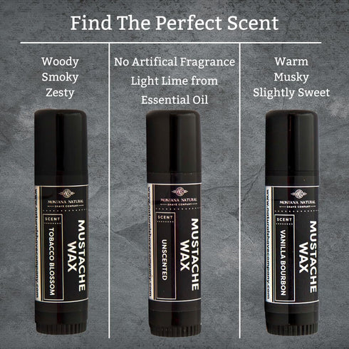 MNSC Vanilla Bourbon Mustache Wax - Medium Hold Balm, All-Natural Beeswax, Handmade in USA