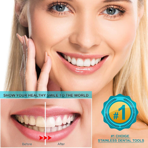 6-Pack Dental Tools, Stainless Steel Teeth Cleaning Kit for Dentist, Personal, Pets - Tartar & Plaque Removal