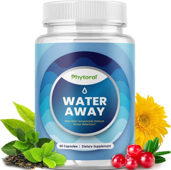 Water Retention Pills - Herbal Diuretic Supplements for Women & Men with Dandelion Leaf Extract & Green Tea - 60 Count
