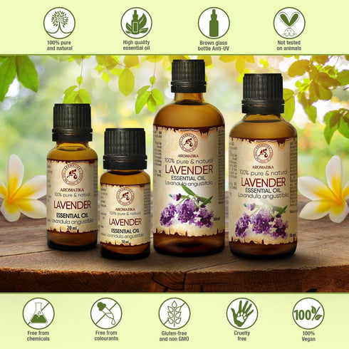 Lavender Essential Oils 0.68 Fl Oz - Lavanda Essential Oil - 100% Pure for Beauty, Aromatherapy, Massage, Diffuser