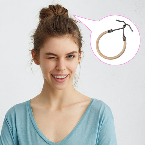 Hotop 15 Pieces Elastic Hook Hair Tie Styling Ponytail Holder Hooks for Curly Long Hair (Black, Brown, Blonde)