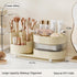 Rotating Makeup Organizer for Vanity - 3 Layer Storage with Brush Holder and Drawer for Cosmetics