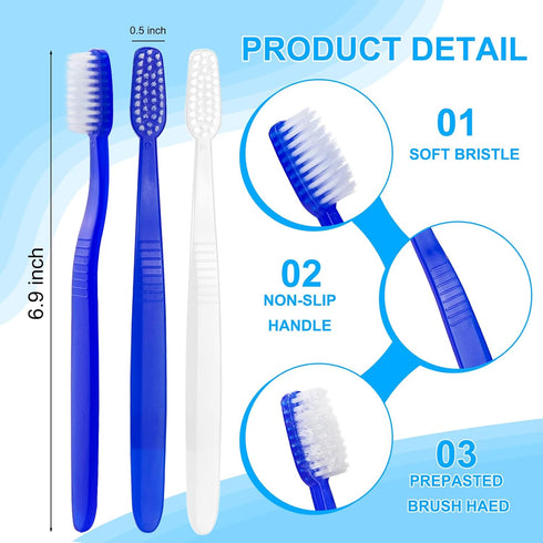 50 pcs Prepasted Disposable Toothbrushes, Bulk Individually Wrapped Pre-Pasted Soft Toothbrush, Single Use Travel