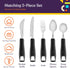 Special Supplies 5-Piece Adaptive Utensils Set - Non-Weighted, Non-Slip Handles for Hand Tremors, Arthritis,