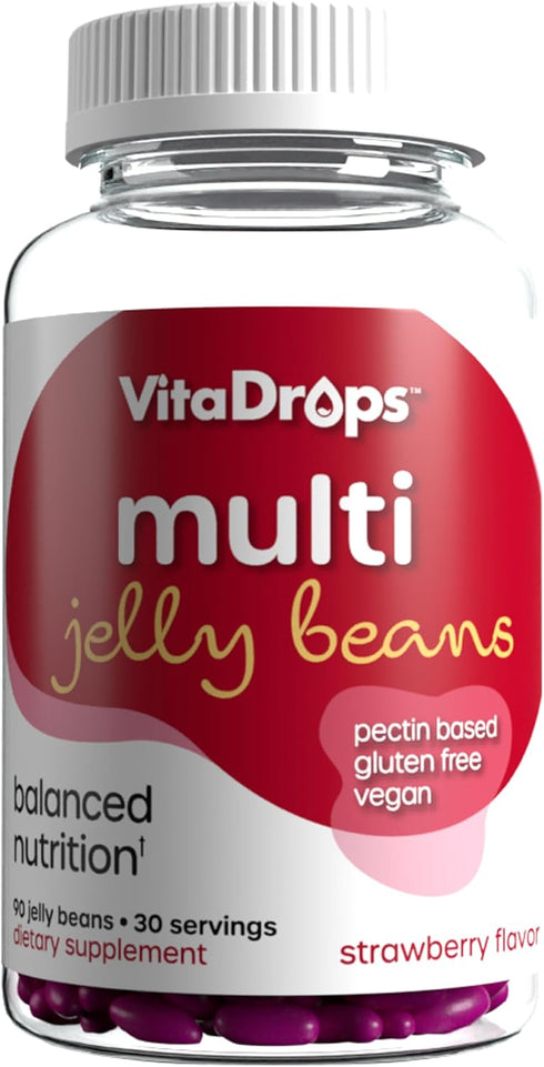 Multivitamin Jelly Beans for Women & Men | 90 Jelly Beans | Source of Vitamins A, C, D, E, B-3, B-6 & Biotin