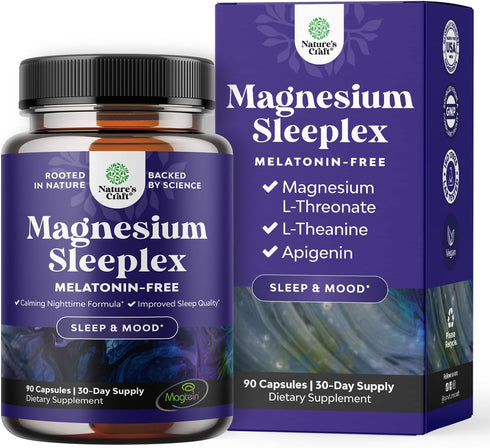 High Absorption Magnesium Sleep Supplement, Magnesium Threonate with Apigenin, L-Theanine, Calm Magnesium for Sleep