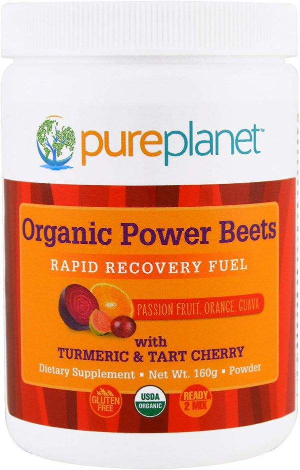 Pure Planet Organic Power Beets Rapid Recovery Fuel, Passion Fruit Orange Guava, 160g