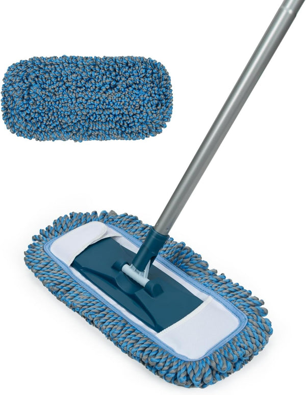Microfiber Mops for Floor Cleaning, 58" Long Handle Wet and Dry Mop with Washable Pad for Hardwood and Tile