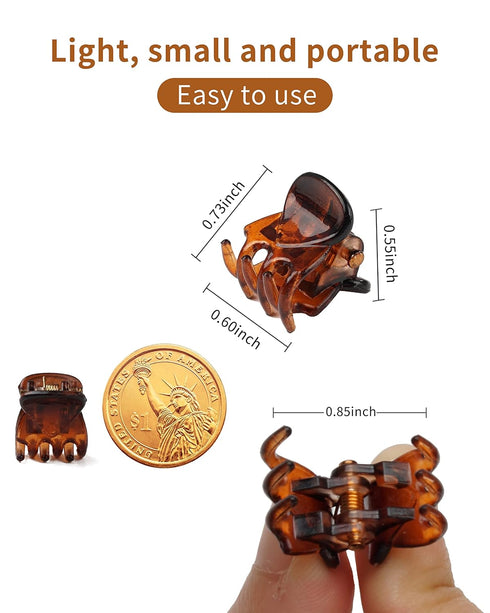 Mini Hair Clips - 72 Pcs Small Claw Hair Clips for Women and Girls, Plastic, Tiny Clips in 3 Colors