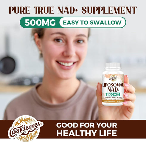 Liposomal NAD+ 500 MG Supplement, True NAD Plus for Cellular Energy, Superior Absorption, Healthy Aging, 120 Serving