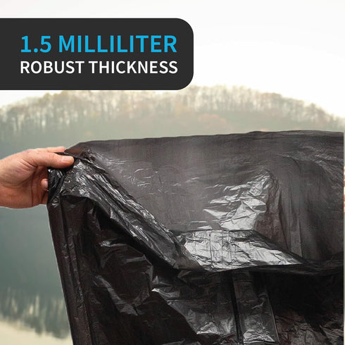 Heavy Duty Black Trash Bag, 20-30 Gallon, Unscented, 1.5 Mil, Coreless Rolls, 29 x 36, 100 Ct for Kitchen & Bathroom