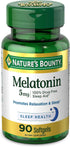 Nature's Bounty Melatonin 5mg 90 Softgels | 100% Drug Free Sleep Aid for Relaxation & Sleep Health