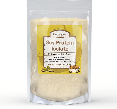 Unpretentious Baker Soy Protein Isolate (2 lb), Good Source of Protein & Iron for Smoothies and Shakes