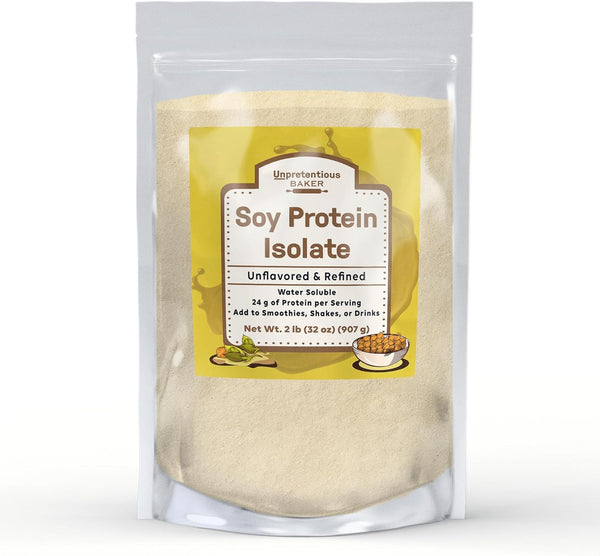 Unpretentious Baker Soy Protein Isolate (2 lb), Good Source of Protein & Iron for Smoothies and Shakes