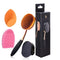 Large Rose Gold Foundation Contour Round Toothbrush - Dust Free Oval Makeup Brushes with Sponge Cleaner