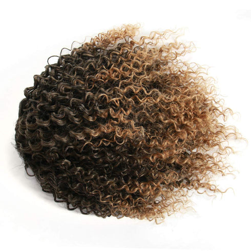 Short Afro Kinky Curly Ponytail Hair Piece - Synthetic Afro Kinky Curly Ponytail Extension for Women (Mix