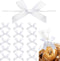 Gejoy 100 Pieces 2.6" Solid White Bows, Mini Satin Ribbon Twist Tie Bows for Wedding Graduation Party Decoration