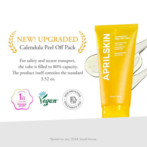 Aprilskin Calendula Peel Off Facial Mask, 3.52 oz, Glass Skin, Vegan, Blackhead Care, Exfoliating, Resurfacing