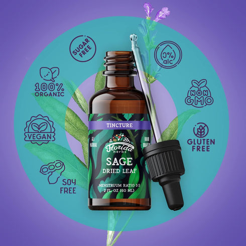 Sage Extract – Natural Dried Sage Supplement – Organic Sage Herb (Salvia officinalis) – 2 oz, Non-GMO