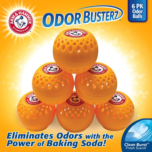 Arm & Hammer Odor Busterz Balls, 6 Count, Long Lasting Freshness, Deodorizer for Carpet and Pets