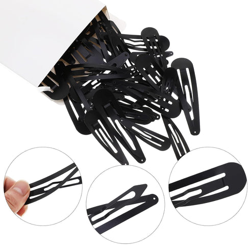 WILLBOND 40 Piece Barrettes, Women Snap Hair Clips, Large Metal Snap Nonslip Hair Clip Accessories, Various Sizes