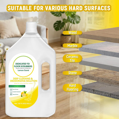 QKLYXEN 82 OZ Floor Cleaning Solution Compatible with Tineco FL Lemon Floor Cleaner Long-Lasting, Zesty Scent For All