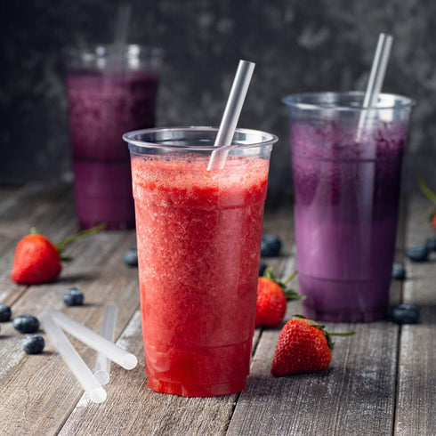 Clear Jumbo Smoothie Straws, 100 Pack of 9'' Disposable Wide-mouthed Large Milkshake Straws