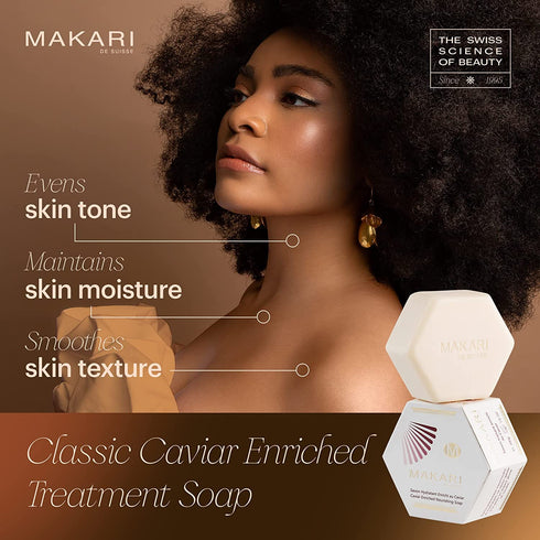 Makari Classic Caviar Enriched Treatment Soap, 7.0 oz, Moisturizing & Brightening Bar Soap for Face & Body