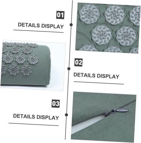 Set, Abaodam Acupressure Massage Mat and Pillow Washable Yoga Relief Mat with Acupuncture Therapy Pillow, Portable Grey
