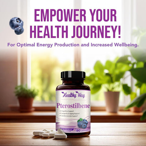150mg Pterostilbene Supplement - Once Daily Antioxidant for Healthy Aging, Immune, Heart, Skin & Brain Support -