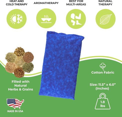 Nature Creation Reusable Microwave Heat Pad, Microwave Heating Pad for Neck & Shoulders, Cold Compress & Hot Pack, Blue