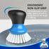 Pack 2 MR.SIGA Dish Scrub Brush, Palm Brush Dish Scrubber with Ergonomic Grip, Kitchen Brushes for Dishes, Blue