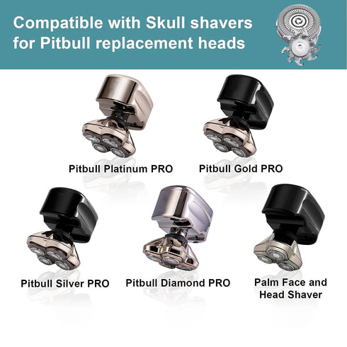 Shaver Replacement Blades for Skull Shaver Pitbull Gold PRO Shaver Replacement Blade,Shaver Replacement Heads for Pitbull Platinum Pro Shaver (1Set(4blades)