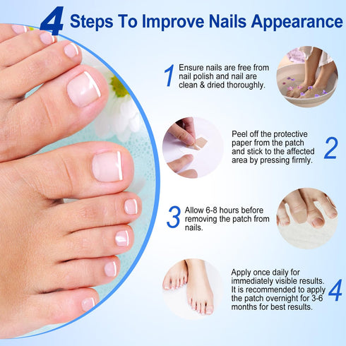 Multi-Purpose Nail Repair Patches, 60 pcs Overnight Treatment for Nail Discoloration & Cracked Nails