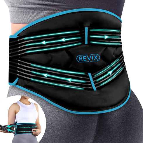 REVIX Large Ice Pack for Back Pain Relief - Reusable Large Back Ice Pack for Injuries, Lower Lumbar Surgery, Cold