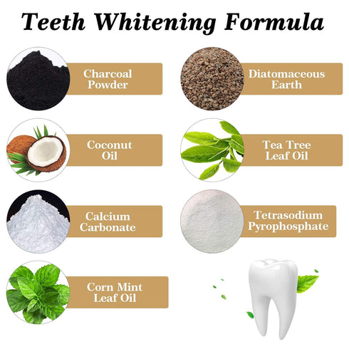 Lagunamoon Whitening Charcoal Toothpaste for Sensitive Teeth, Enamel Repair, Mint Flavor Gel for Cavity Protection
