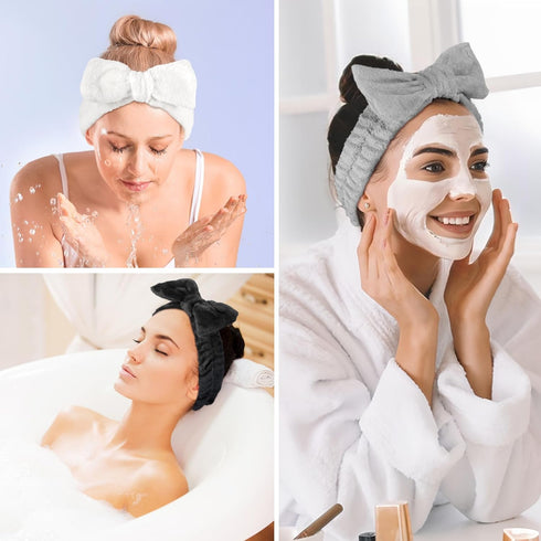 LADES Soft Skincare Headband, Adjustable, Comfortable & Stretchy Fabric for Makeup, Non-Slip Hair Control