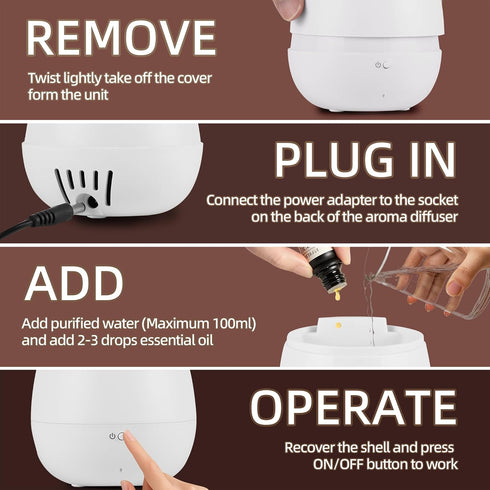 VigorLife Humidifiers for Bedroom,Quiet Cool Mist Humidifier for Baby,Small Essential Oil Diffuser with Auto-Off