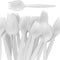 BPA-Free White Disposable Sporks 100 Pk, Recyclable Eco-Friendly Kid-Safe 2-in-1 Utensils for Large Meals